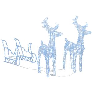 vidaXL akril r&eacute;nszarvasos-sz&aacute;nos kar&aacute;csonyi d&iacute;sz 160 LED-del 130 cm