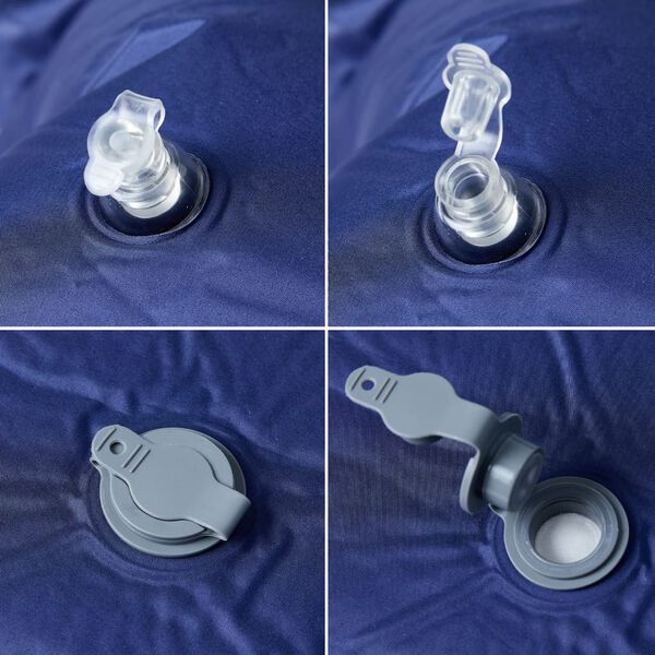 vidaXL 1 szem&eacute;lyes tenger&eacute;szk&eacute;k &ouml;nfelf&uacute;j&oacute; kempingmatrac p&aacute;rn&aacute;val