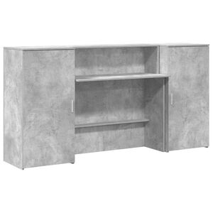 vidaXL recepci&oacute;s pult betonsz&uuml;rke 200x50x103,5 cm szerelt fa