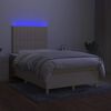 vidaXL kr&eacute;msz&iacute;nű sz&ouml;vet rug&oacute;s &eacute;s LED-es &aacute;gy matraccal 120 x 200 cm