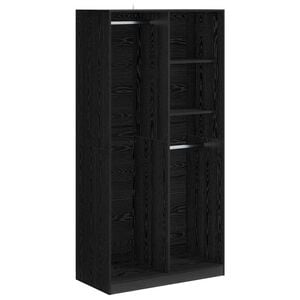 vidaXL Ruh&aacute;sszekr&eacute;ny polcokkal Fekete t&ouml;lgy 100 x 50 x 200 cm Faanyag
