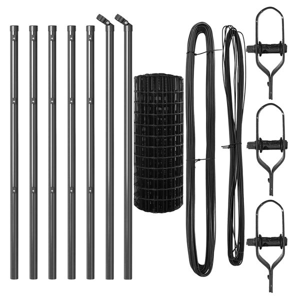 vidaXL Ker&iacute;t&eacute;s oszlopokkal Sz&uuml;rke 0,8 x 25 m Ac&eacute;l