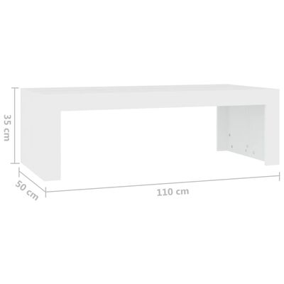 vidaXL fehér forgácslap dohányzóasztal 103,5 x 50 x 35 cm