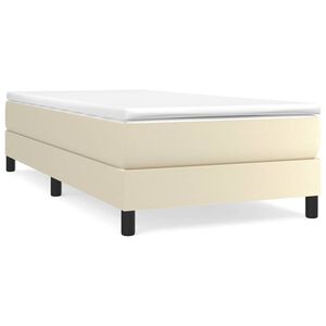 vidaXL kr&eacute;msz&iacute;nű műbőr rug&oacute;s &aacute;gy matraccal 90 x 200 cm