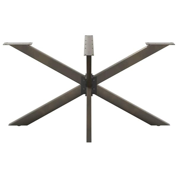 vidaXL &eacute;tkezőasztal p&oacute;k alak&uacute; fekete ac&eacute;l l&aacute;b 150x78x(72-73) cm