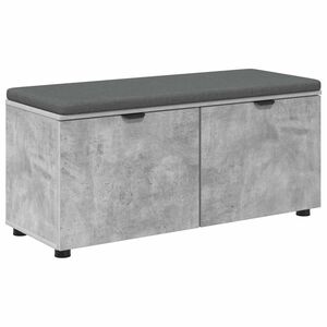 vidaXL Előt&eacute;r pad Beton Sz&uuml;rke 100 x 38 x 46 cm Műanyag Fa &eacute;s Sz&ouml;vet