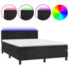 vidaXL fekete b&aacute;rsony rug&oacute;s &eacute;s LED-es &aacute;gy matraccal 140x190 cm