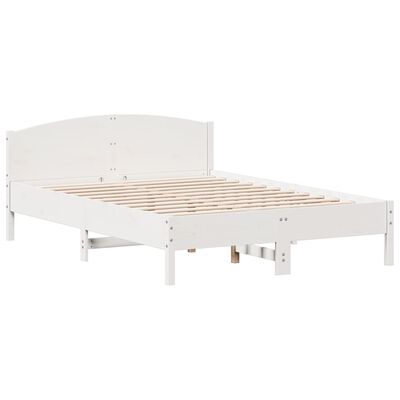 vidaXL fehér fenyőfa ágykeret fejtámlával 150x200 cm