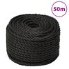 vidaXL fekete polipropil&eacute;n munkak&ouml;t&eacute;l 20 mm 50 m