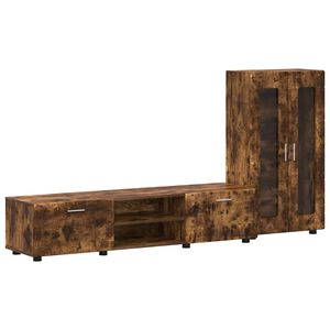 vidaXL TV szekr&eacute;ny garnit&uacute;ra fi&oacute;kkal FLORIN F&uuml;st&ouml;lt t&ouml;lgy Faanyag