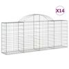 vidaXL 14 db &iacute;ves horganyzott vas gabion kos&aacute;r 200x30x80/100 cm