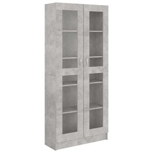 vidaXL betonsz&uuml;rke szerelt fa vitrinszekr&eacute;ny 82,5 x 30,5 x 185,5 cm