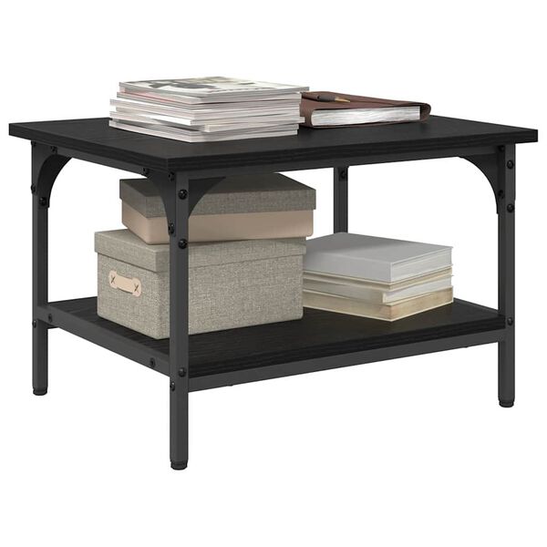 vidaXL Nyomtat&oacute;&aacute;llv&aacute;ny Fekete t&ouml;lgy 50 x 40 x 38 cm Faanyag