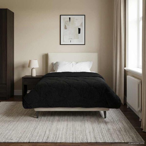 vidaXL Teljes &eacute;ves takar&oacute; S&ouml;v&eacute;nyes Fekete 155 x 200 cm