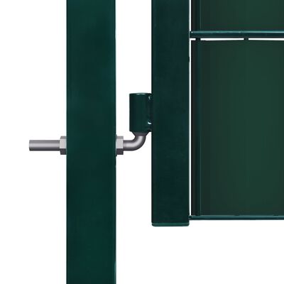 vidaXL zöld PVC és acél kerítéskapu 100 x 124 cm