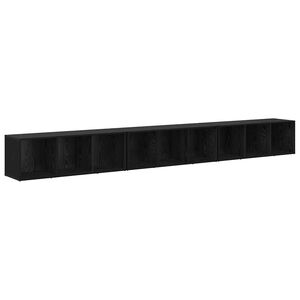 vidaXL TV szekr&eacute;ny garnit&uacute;ra 3 pcs Fekete t&ouml;lgy 37 x 35 x 107 cm