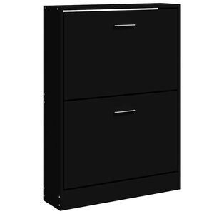 vidaXL fekete szerelt fa cipőszekr&eacute;ny 59x17x81 cm
