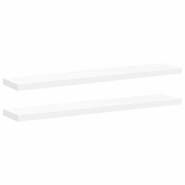 vidaXL 2 db fehér MDF lebegő fali polc 120 x 23,5 x 3,8 cm
