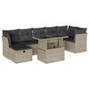vidaXL 8 r&eacute;szes vil&aacute;gossz&uuml;rke polyrattan kerti &uuml;lőgarnit&uacute;ra p&aacute;rn&aacute;val