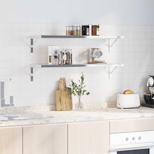 vidaXL 4 db ez&uuml;stsz&iacute;nű rozsdamentes ac&eacute;l polctart&oacute; 30x2,5x15,5 cm