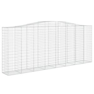 vidaXL &iacute;ves horganyzott vas gabion kos&aacute;r 400x50x160/180 cm