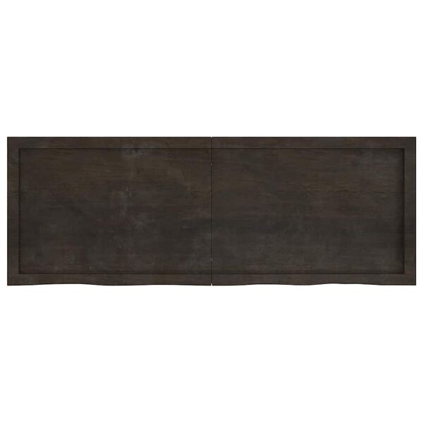 vidaXL sötétbarna kezelt tömör tölgyfa fali polc 140 x 50 x (2-4) cm