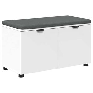 vidaXL Előt&eacute;r pad p&aacute;rn&aacute;val Feh&eacute;r 80 x 38 x 46 cm Műanyag Fa &eacute;s Sz&ouml;vet
