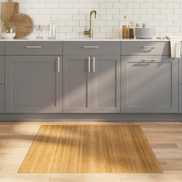 vidaXL n&eacute;gysz&ouml;gletű term&eacute;szetes bambusz szőnyeg 100 x 100 cm