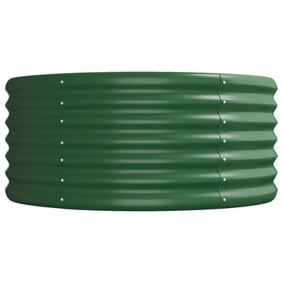 vidaXL zöld porszórt acél kerti ültetőláda 224 x 80 x 36 cm