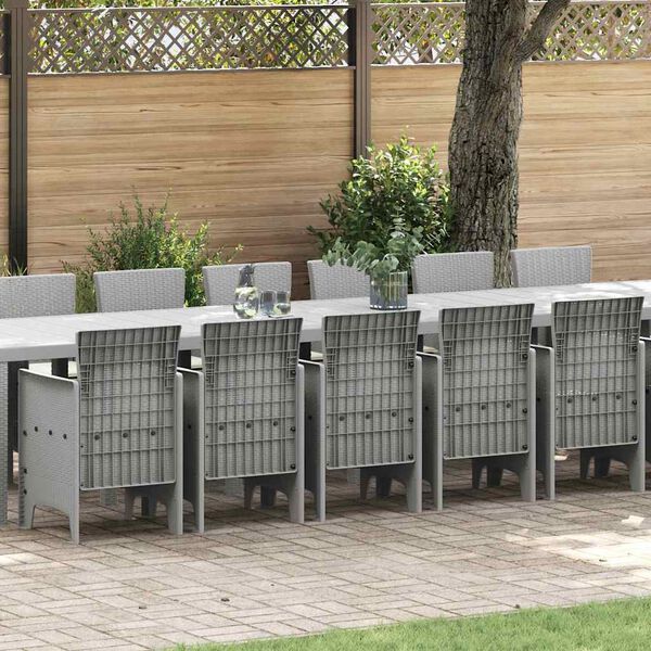 vidaXL Kerti &eacute;tkező szett p&aacute;rn&aacute;kkal p&aacute;rn&aacute;val 17 pcs Vil&aacute;gossz&uuml;rke PP