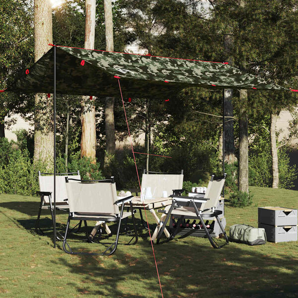 vidaXL terepszínű vízálló kempingponyva 306x306 cm