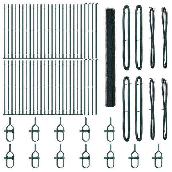 vidaXL Ker&iacute;t&eacute;soszlop Z&ouml;ld 100 x 1,4 m (25 mm-es h&aacute;l&oacute;) Ac&eacute;l &eacute;s PVC