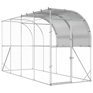 vidaXL Falat t&aacute;maszt&oacute; ty&uacute;k&oacute;l Ez&uuml;st 400 x 100 x 215 cm Horganyzott Ac&eacute;l