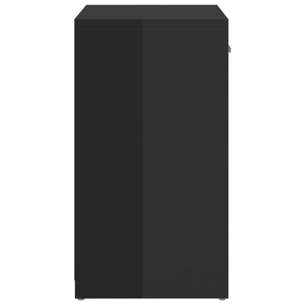 vidaXL magasfényű fekete szerelt fa cipőtároló pad 94,5 x 31 x 57 cm