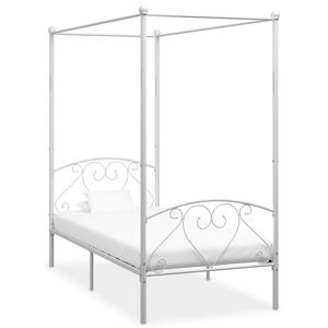vidaXL feh&eacute;r f&eacute;m baldachinos &aacute;gykeret 90 x 200 cm