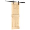 vidaXL Cs&uacute;sz&oacute; ajt&oacute; Term&eacute;szetes &eacute;s Fekete 70 x 210 cm Szil&aacute;rd Fenyőfa