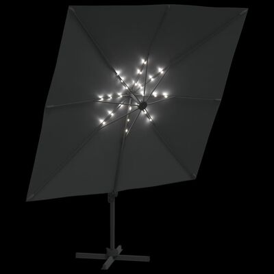 vidaXL antracit konzolos napernyő LED-del 400x300 cm