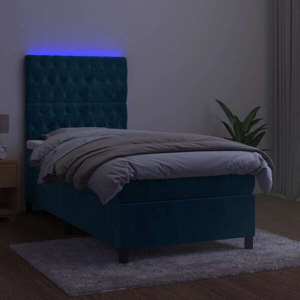 vidaXL s&ouml;t&eacute;tk&eacute;k b&aacute;rsony rug&oacute;s &eacute;s LED-es &aacute;gy matraccal 90x190 cm
