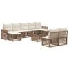 vidaXL Kerti Kanap&eacute; Szett 10 pcs Beige &eacute;s Kr&eacute;msz&iacute;nű polirattan