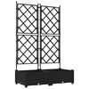 vidaXL Kerti cser&eacute;p 2 db Fekete 80 x 40 x 125,5 cm PP
