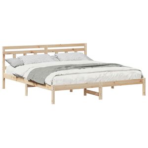 vidaXL &Aacute;gykeret Barna 200 x 200 cm T&ouml;m&ouml;r fenyőfa