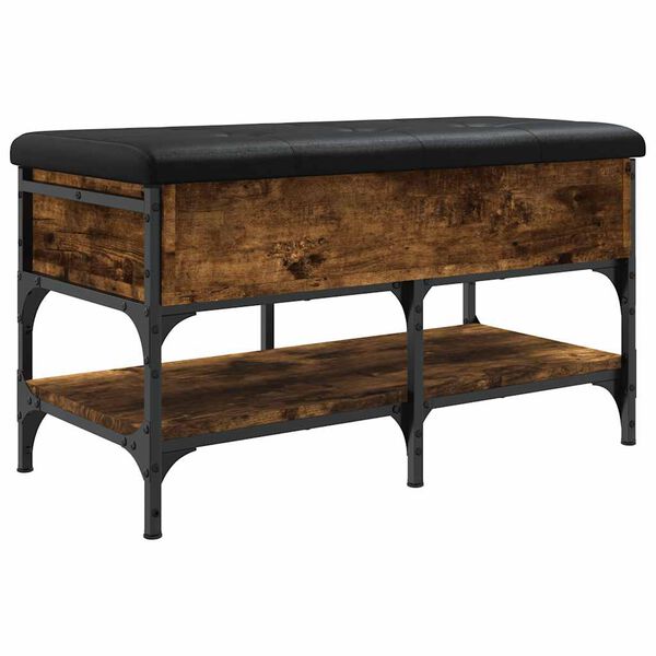 vidaXL f&uuml;st&ouml;s t&ouml;lgy sz&iacute;nű szerelt fa cipőt&aacute;rol&oacute; pad 82 x 42 x 45 cm