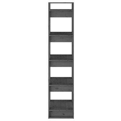 vidaXL szürke tömör fenyőfa könyvszekrény/térelválasztó 41x35x160 cm