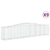 vidaXL 9 db &iacute;ves horganyzott vas gabion kos&aacute;r 400x50x80/100 cm