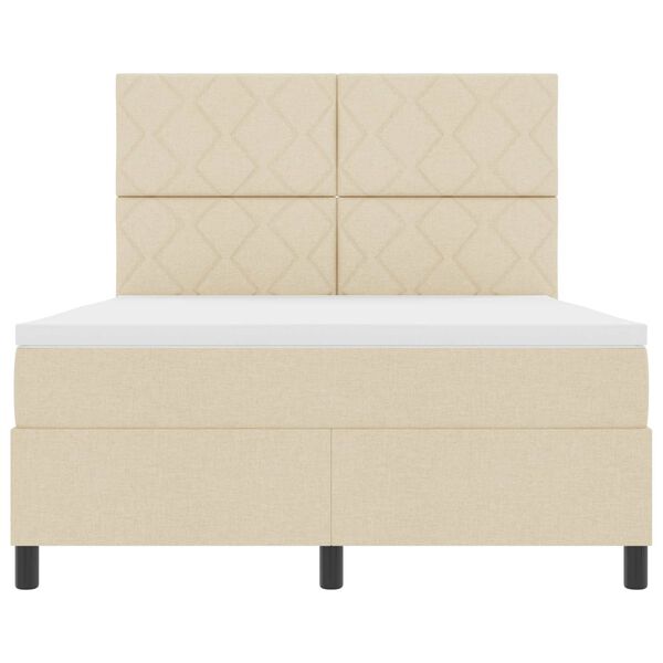 vidaXL Boxrug&oacute;s &aacute;gy matracmal leddel Kr&eacute;m 160 x 200 cm sz&ouml;vet