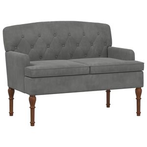 vidaXL Gombra tűz&ouml;tt loveseat S&ouml;t&eacute;tsz&uuml;rke 111 x 65 x 79 cm B&aacute;rsony