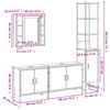 vidaXL 4 r&eacute;szes f&uuml;st&ouml;s t&ouml;lgy szerelt fa f&uuml;rdőszobai szekr&eacute;nyszett