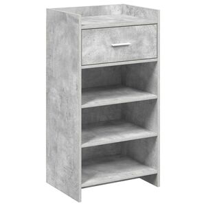 vidaXL Cipőszekr&eacute;ny fi&oacute;kkal Betonsz&uuml;rke 48 x 36 x 92 cm Szerelt Fa