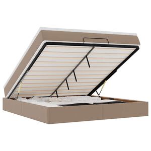 vidaXL Ottom&aacute;n &aacute;gykeret matraccal Cappucino 160x200cm műbőrrel