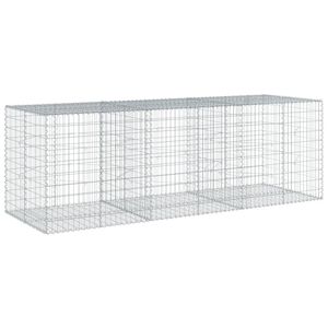 vidaXL horganyzott vas gabion kos&aacute;r fed&eacute;llel 300 x 100 x 100 cm